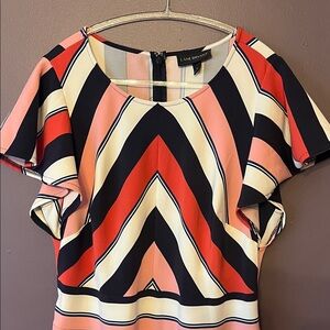 Lane Bryant Women's Multicolor Chevron Dress Size 14